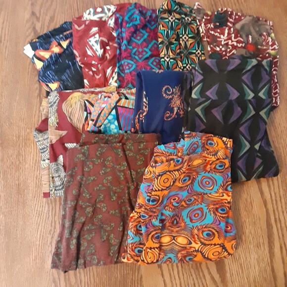 Lot Of 11 LulaRoe Leggings OS One Size Assorted Patterns Multicolor - Picture 1 of 11